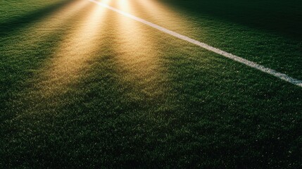 Obraz premium A field of grass with a white line in the middle