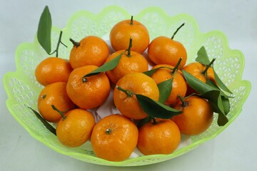 mandarin orange fruit isolated white