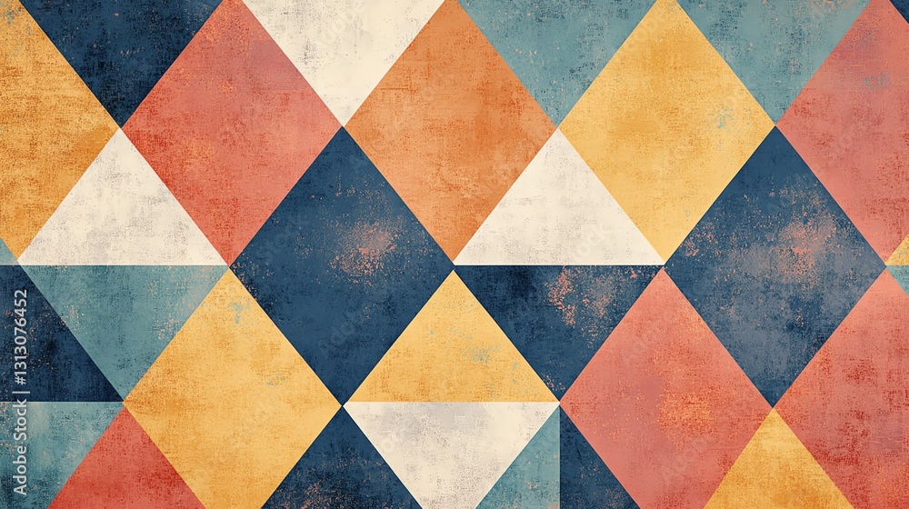 Poster colorful geometric patterns create a vibrant tapestry in a digital artwork showcasing harmony and de