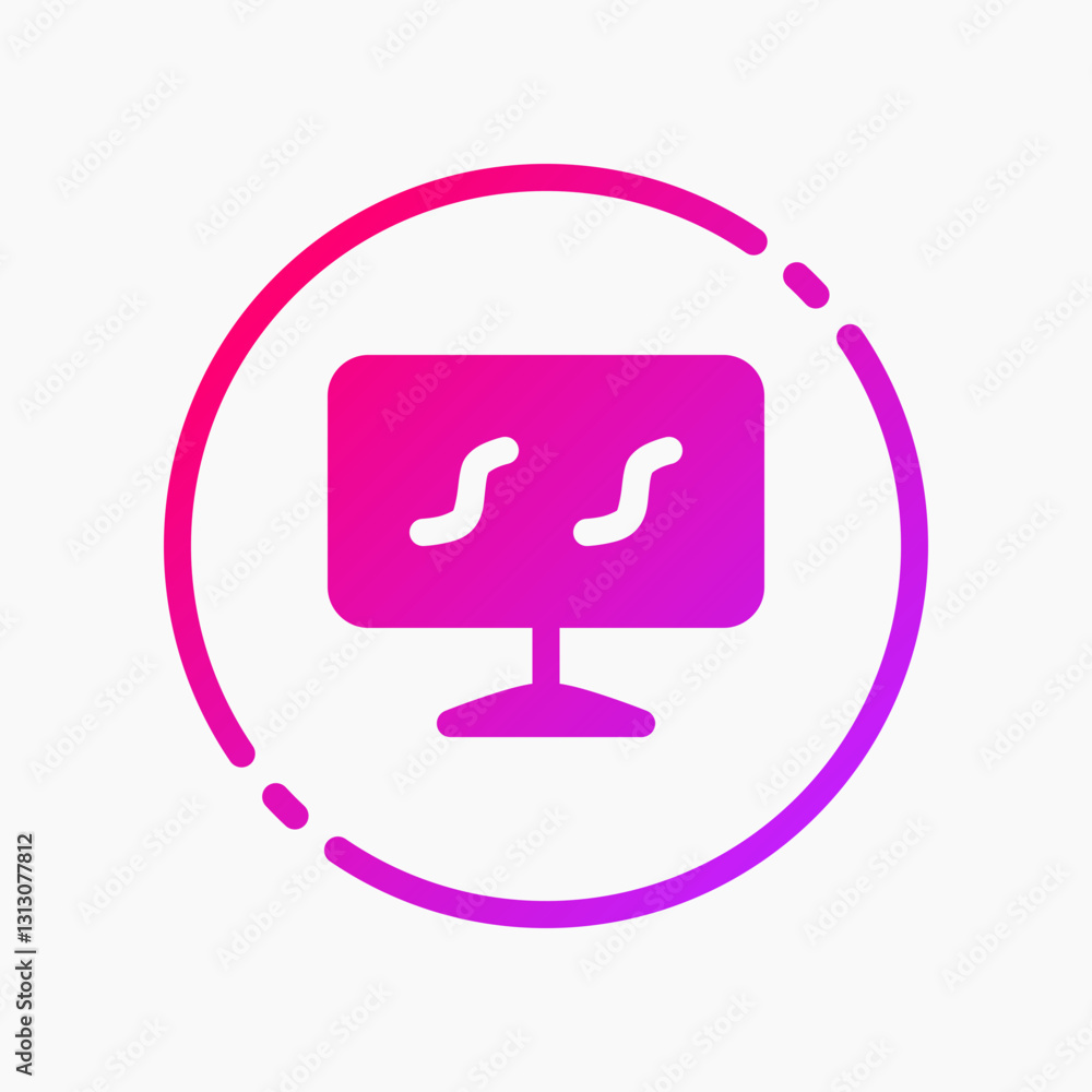 Poster design illustration graphic of monitor icon with gradient style. suitable for ui, mobile design, web