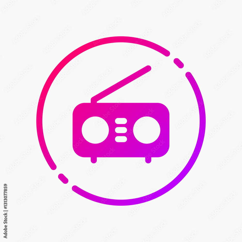 Poster design illustration graphic of radio icon with gradient style. suitable for ui, mobile design, web d