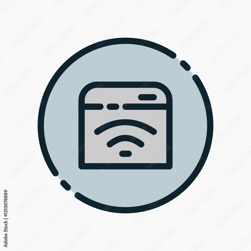 Poster design illustration graphic of wifi website icon with colored line style. suitable for ui, mobile de