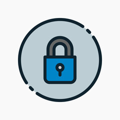 Design Illustration graphic of padlock icon with colored line style. Suitable for UI, mobile design, web design, etc.