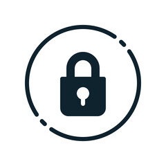 Design Illustration graphic of padlock icon with glyph style. Suitable for UI, mobile design, web design, etc.