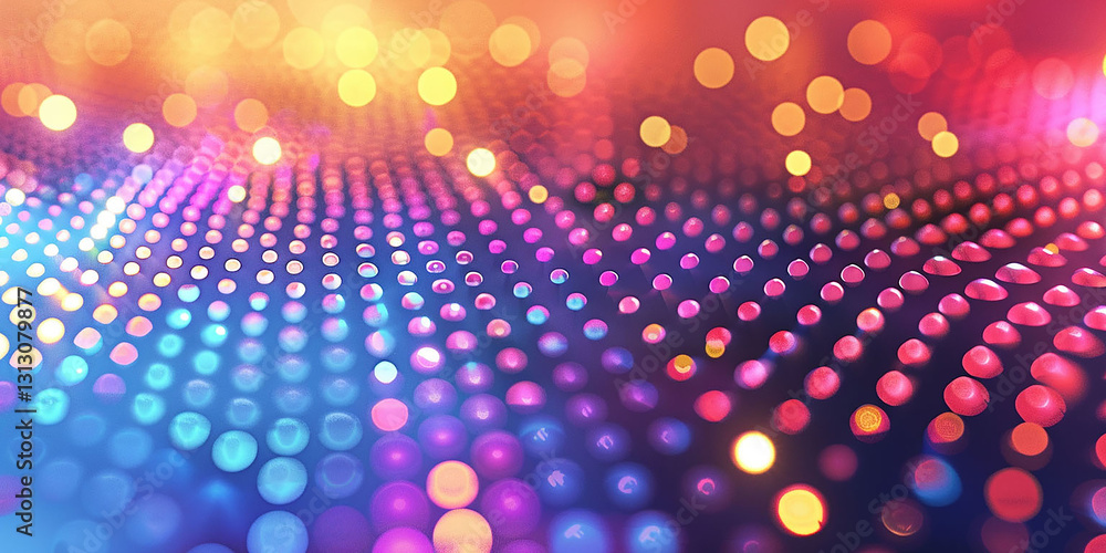 Poster abstract background with multi-colored luminous dots