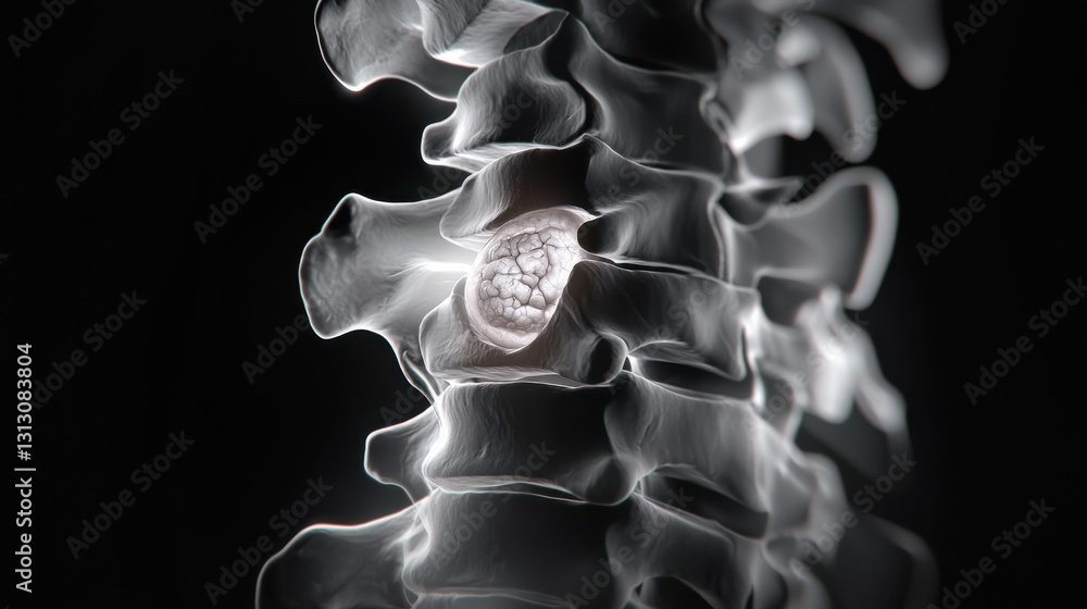 Poster a close up of a spine with a small object in the middle