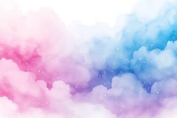 Naklejka premium watercolor galaxy nebula clipart, stars and clouds,