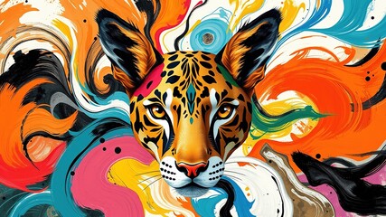 Animal Patchwork - Swirling Paintbrush Design