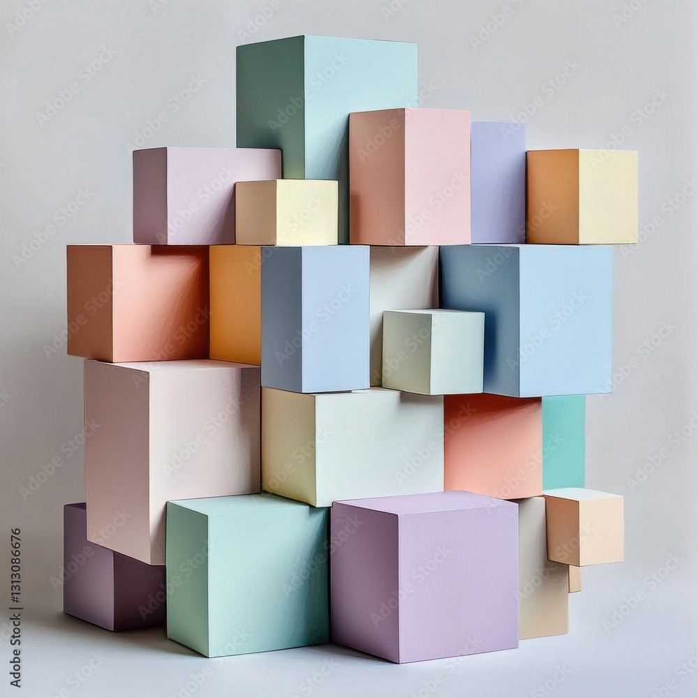 Aufkleber A stack of colorful blocks arranged in a pyramid shape