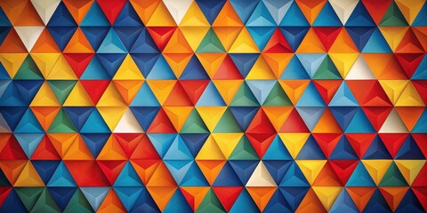 Fototapeta premium Vibrant Triangular Mosaic Pattern Design, Ideal for Modern Backgrounds and Decorative Purposes