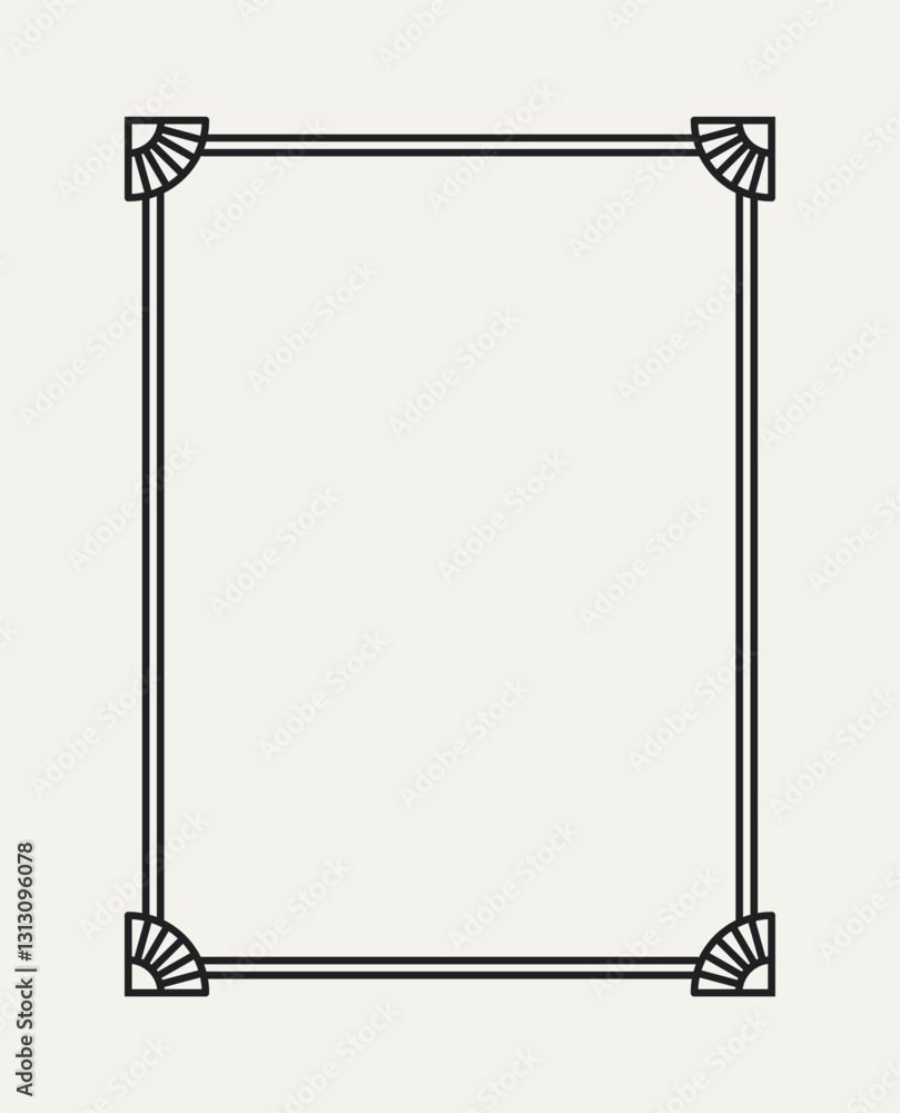 Poster simple outline frame. thin border with double stroke. beautiful decorative edge with geometric shape