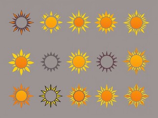 Diverse Sun Symbols for Graphic Design Projects