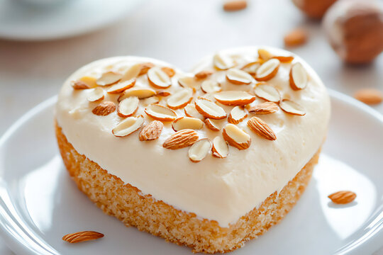  heart-shaped almond cream cake