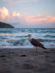 bird on beach, photo as a background taken in Nicoya, Costa rica central america