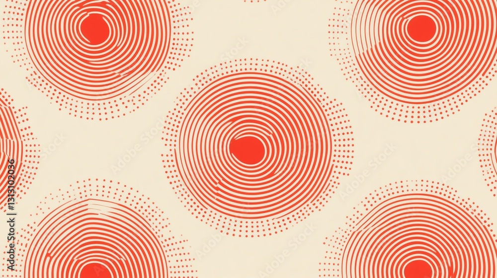 Poster colorful concentric circles create vibrant pattern on light background for modern design