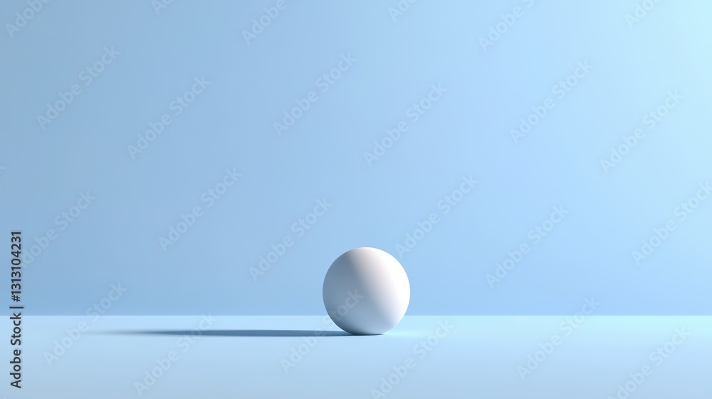 Poster simple white egg placed on a solid blue background creating a minimalist composition that portrays p