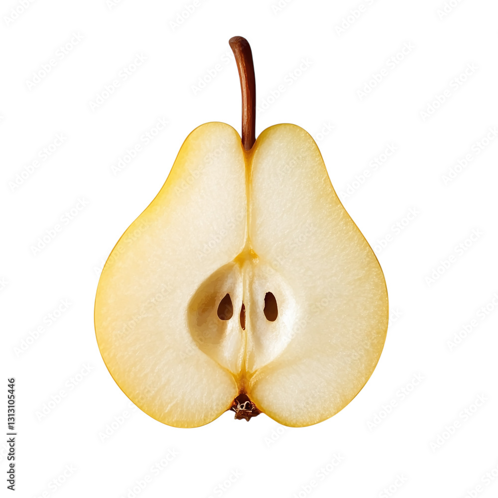 Poster pear slice with subtle flavor isolated on transparent background