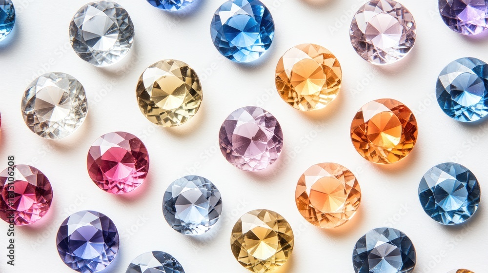 Aufkleber luxury sapphires arranged in a circular pattern, catching light from multiple angles.