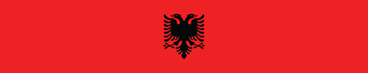 Flag of Albania. Albania flag long banner digital vector illustration