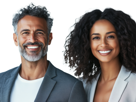 Joyful adults in blazers coming together to celebrate unity and meaningful connections.