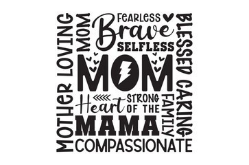 Fototapeta premium mom strong loving svg, Mothers Day svg, Mothers Day T Shirt design bundle, mom retro vintage style Vector Illustration, mommy Typography T Shirt Quotes, Cut File Cricut, Hand drawn lettering, eps