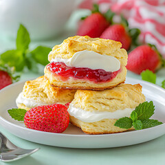 scones with cream artistic