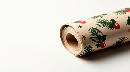 Christmas Gift Wrapping Paper Roll Holiday Theme Festive Season Decor Ornament Texture Background