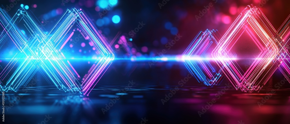Poster vibrant neon colored background creating a dynamic and engaging atmosphere with abstract light effec