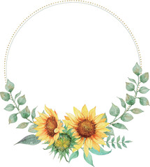 frame with sunflowers