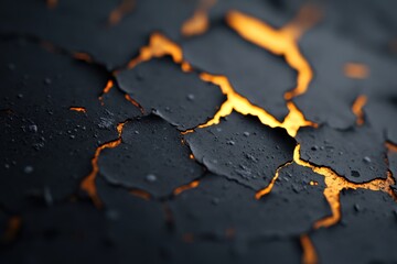 Obraz premium Cracked surface with fiery glow