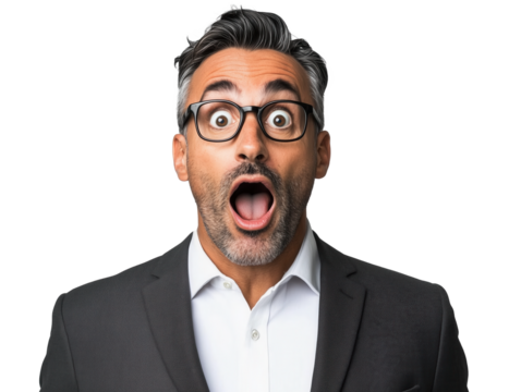 Captivating Portrait Photography: Showcasing a Businessman's Astonished Expression to Highlight Emotional Depth and Professionalism in Business and Personal Branding