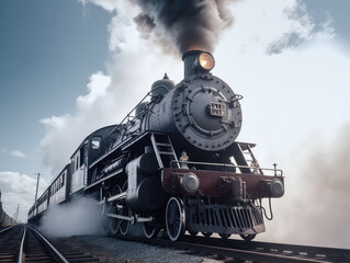 Fototapeta premium Majestic Steam Train on Scenic Railway