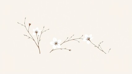 Fototapeta premium Modern Botanical Line Art Prints for Home Decor