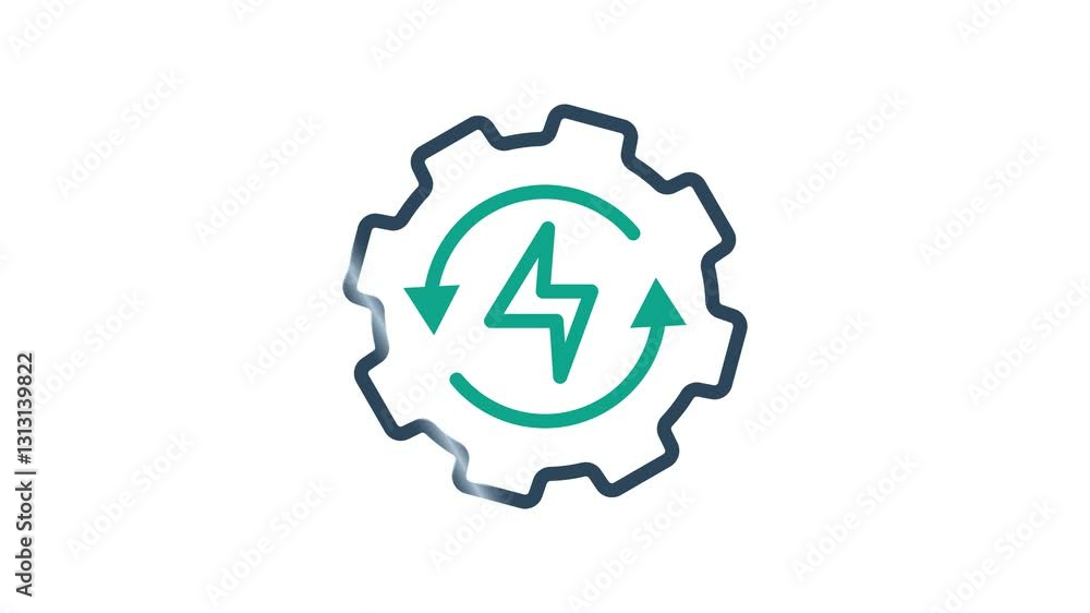 Poster energy efficiency animated icon. animated icon related to efficiency, productivity. suitable for use
