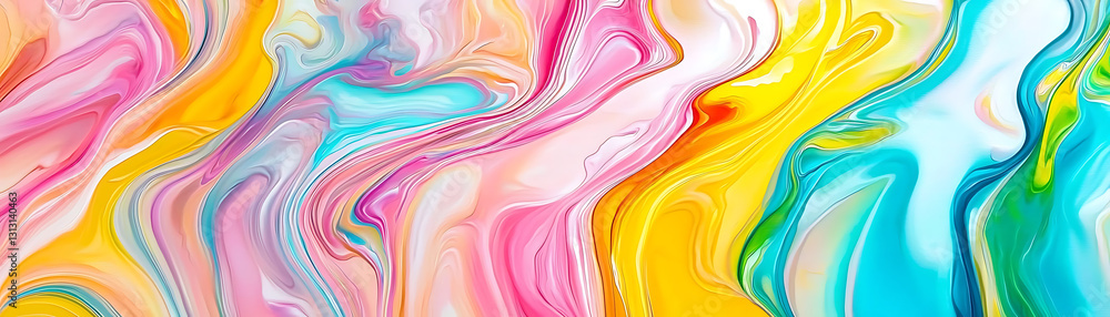 Poster fluid abstract art showcase studio digital artwork colorful swirl patterns close-up view aesthetic c