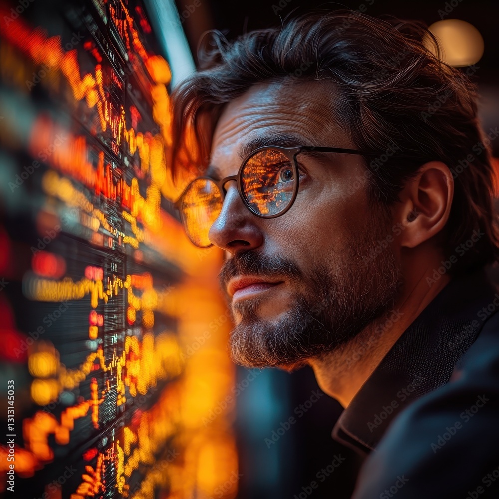 Aufkleber data analysis insights from a financial analyst in a tech environment close-up view of stock trends
