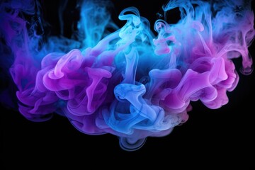 Fototapeta premium Vivid Colorful Smoke Swirls on Black
