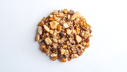A heap of granola clusters and nuts