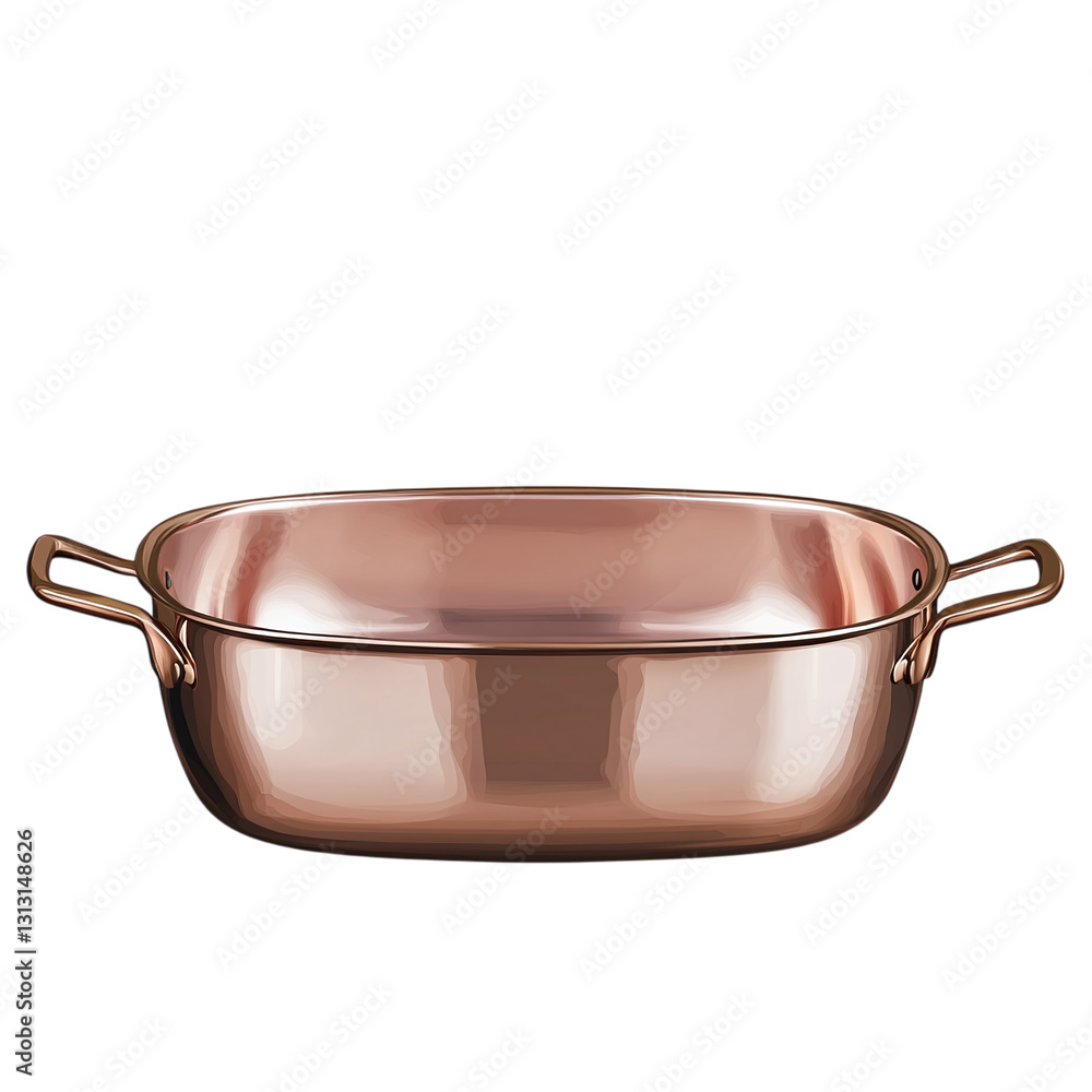 Poster roasting pan with timeless design isolated on transparent background