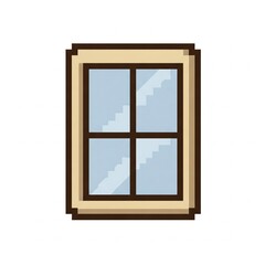 Fototapeta premium A window in pixel art style on a white background.