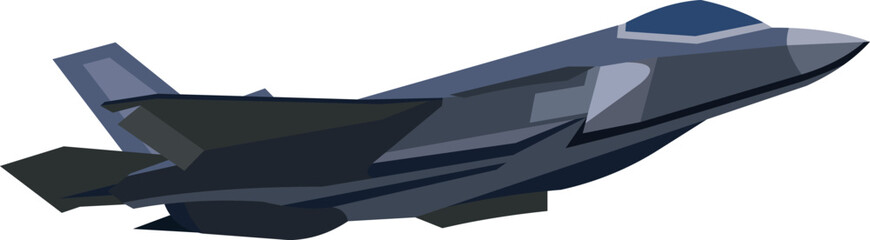 vector image, black fighter jet  from the right side