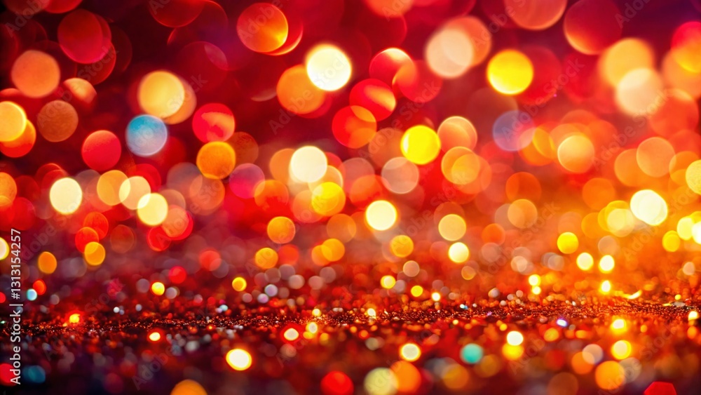 Poster abstract red gradient background with blurred lights macro photography