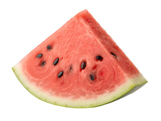 Vibrant pink watermelon slice on food photography freshness bright colors, isolated on white or transparent background