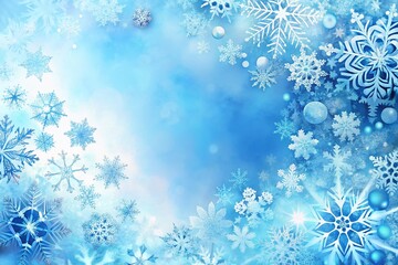 Abstract Winter Wonderland Drawing: Festive Cold Season Design, Frozen Crystal Background
