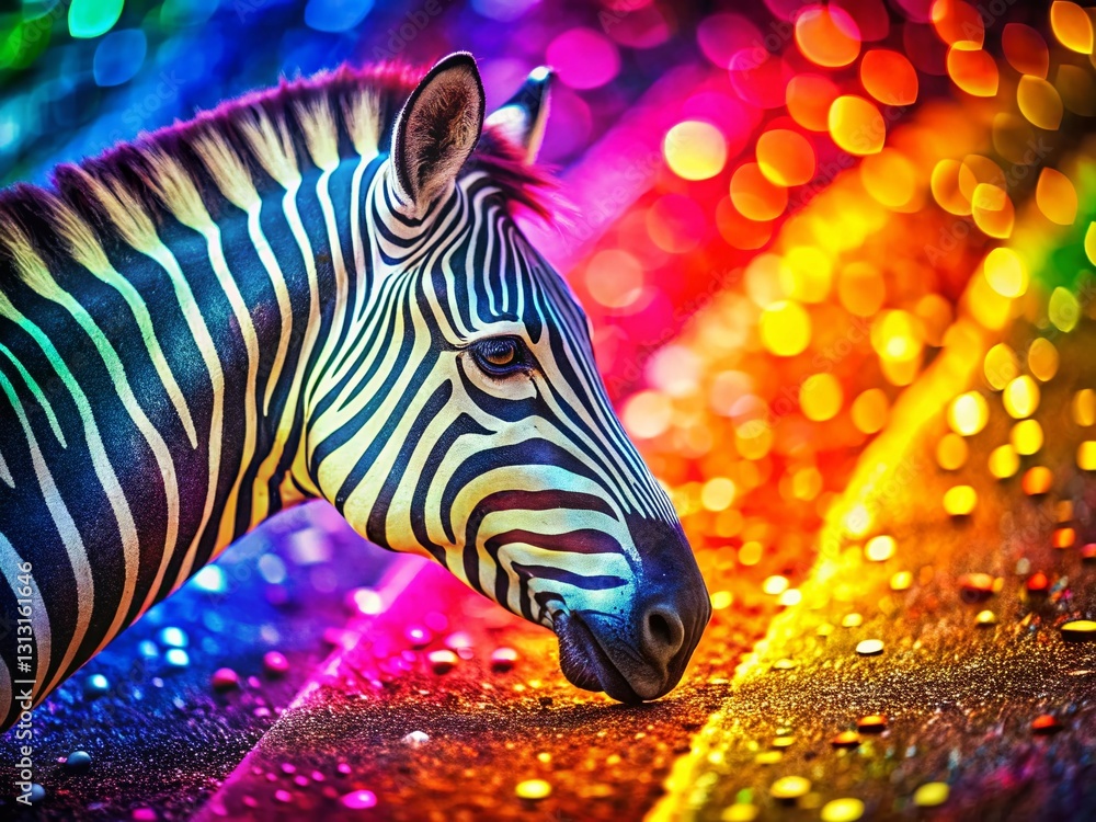Aufkleber abstract zebra print on speckled cooking surface with bokeh