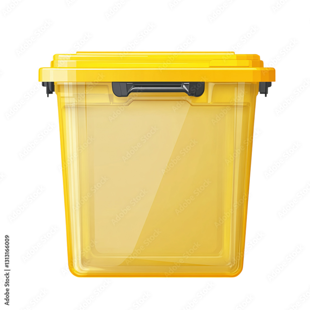 Poster sharps container with puncture-resistant material isolated on transparent background