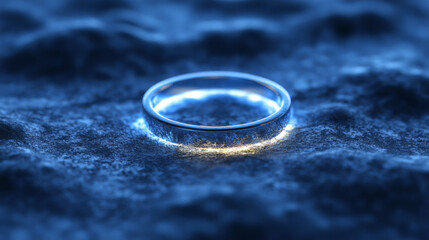 Enigmatic Light Circle: A glowing light ring of captivating radiance rests on a textured surface, emitting an aura of mystery and allure.