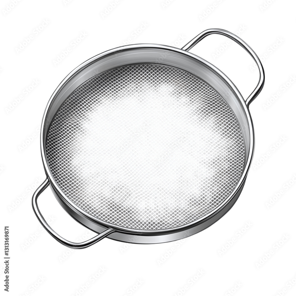 Poster sifter with fine mesh screen isolated on transparent background