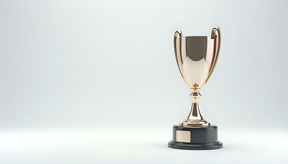 Fototapeta premium mockup of a gold trophy on a white background