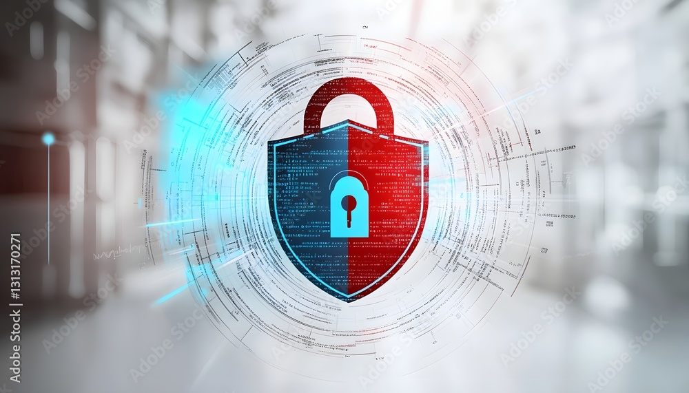 Poster digital shield protecting data with secure lock